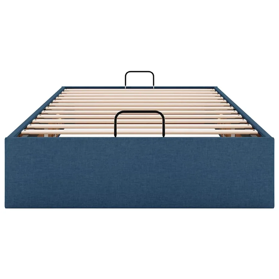 Cadre de lit ottoman sans matelas bleu 90x190 cm tissu - 7