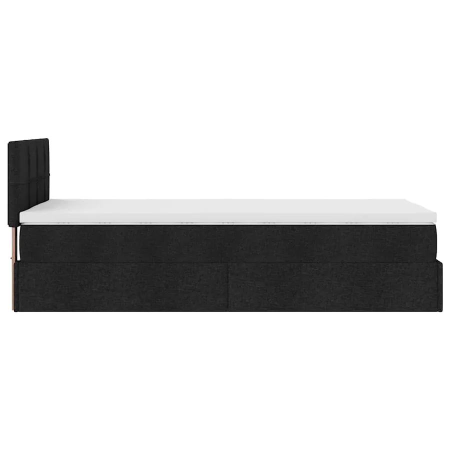 Cadre de lit ottoman avec matelas noir 90x190 cm tissu - 10