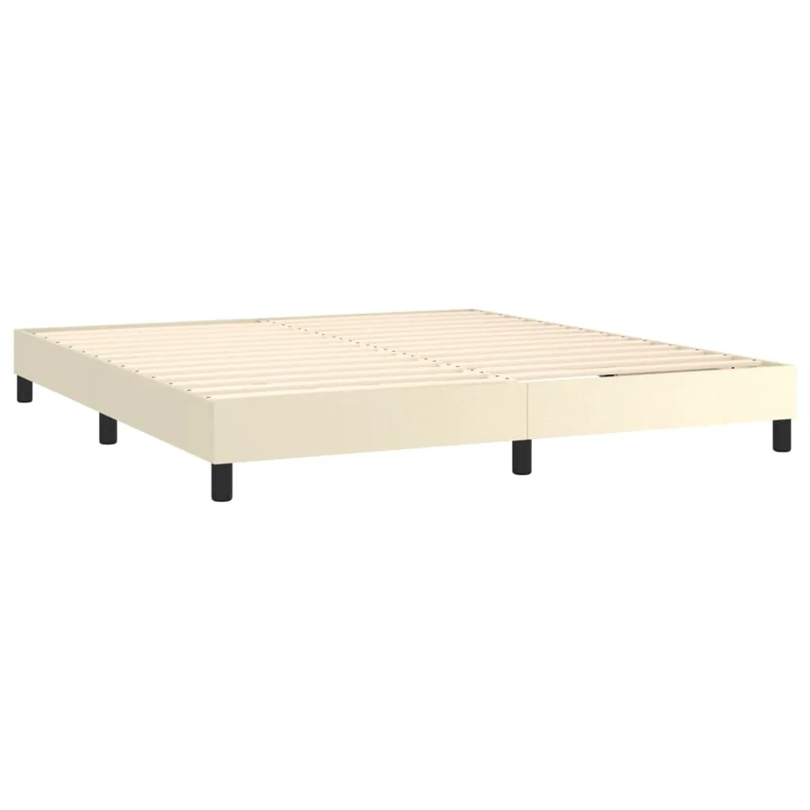 Sommier à lattes de lit avec matelas et LED Crème 160x200 cm - 5