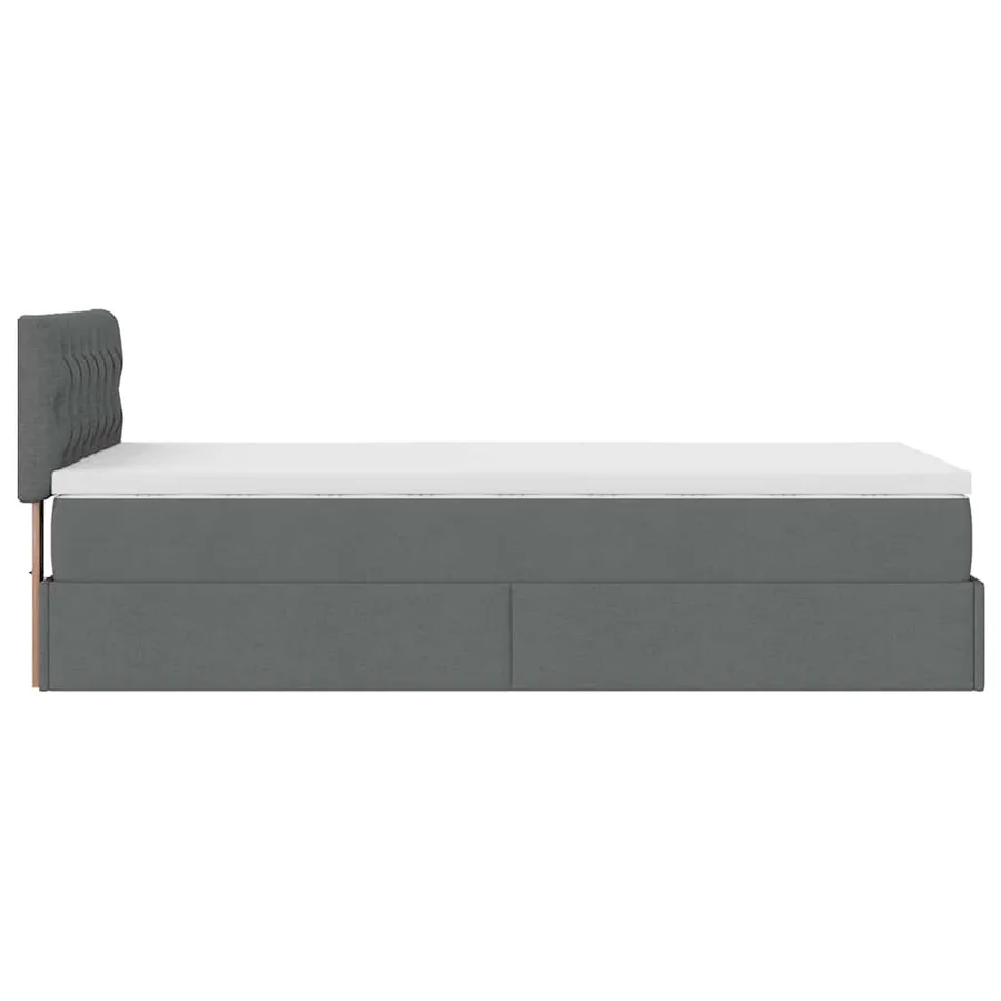 Cadre de lit ottoman avec matelas gris foncé 90x190 cm tissu - 10