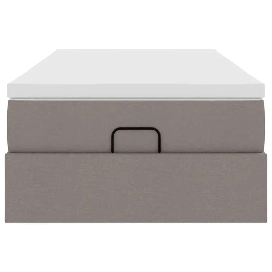 Cadre de lit ottoman avec matelas taupe 80x200 cm tissu - 7