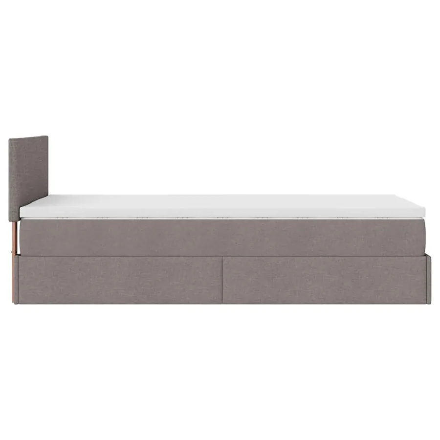 Cadre de lit ottoman avec matelas taupe 80x200 cm tissu - 11