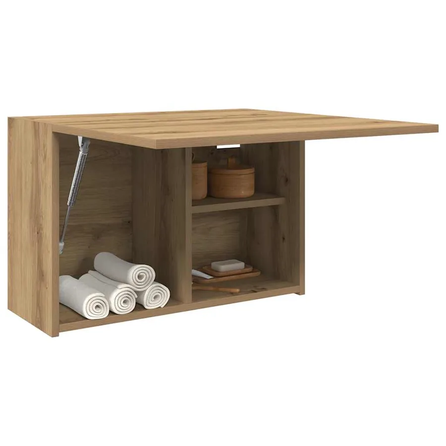 Armoire murale de bain chêne artisanal bois d'ingénierie - 4