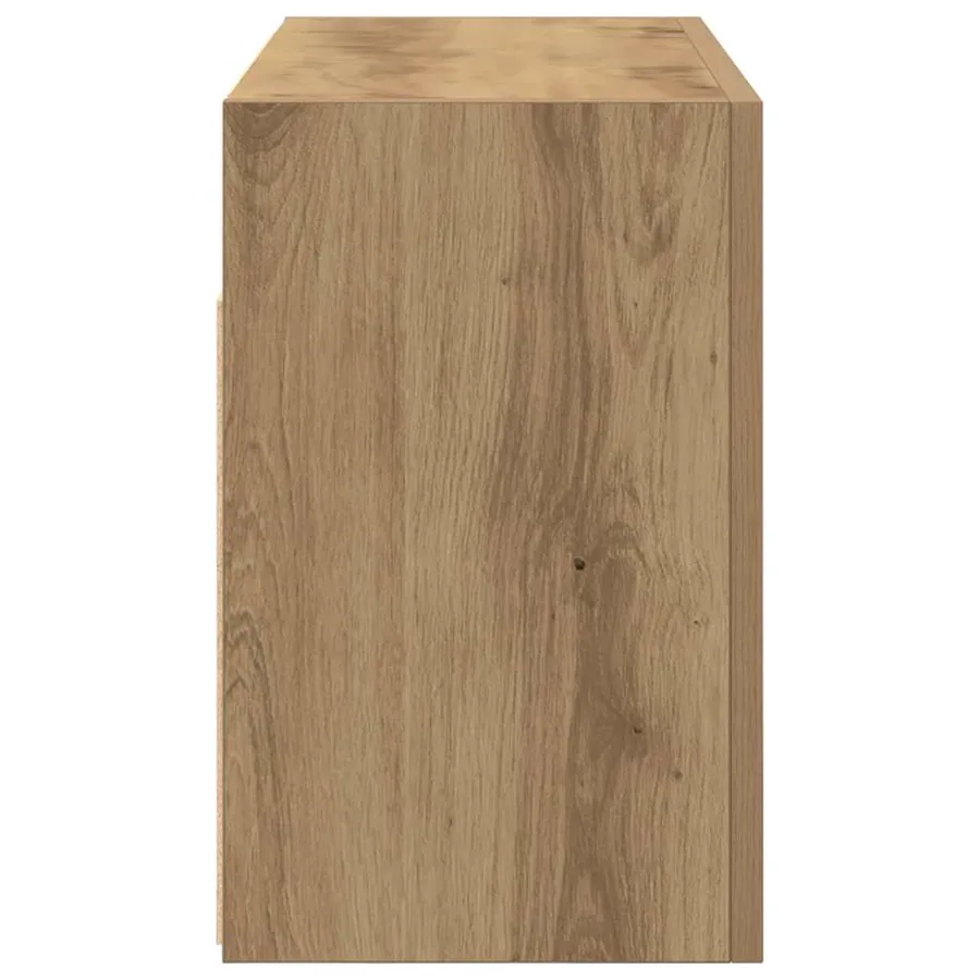 Armoire murale de bain chêne artisanal bois d'ingénierie - 7