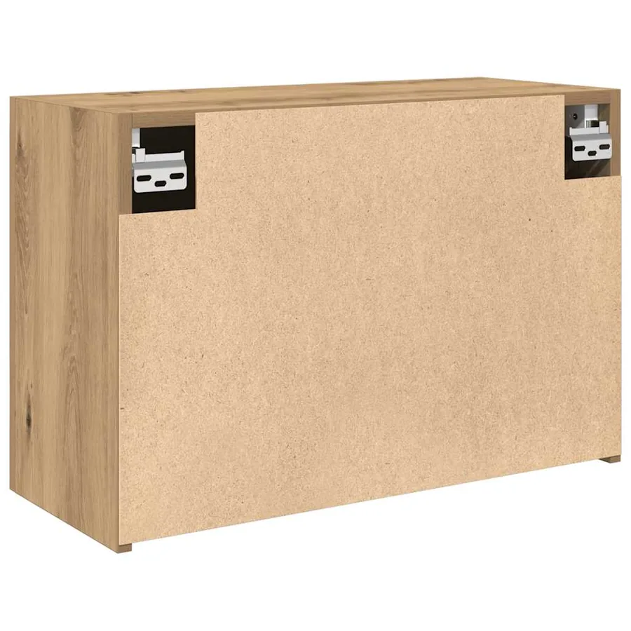 Armoire murale de bain chêne artisanal bois d'ingénierie - 8