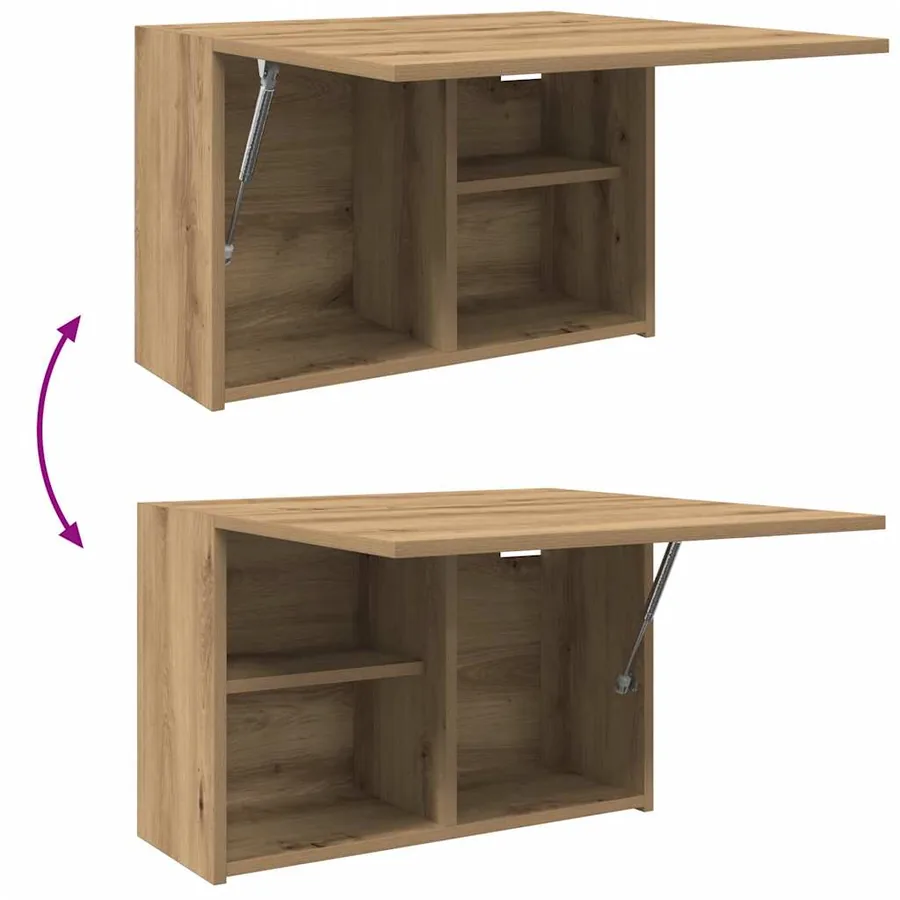 Armoire murale de bain chêne artisanal bois d'ingénierie - 9