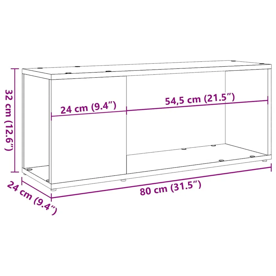 Meuble TV chêne artisanal 80x24x32 cm bois d'ingénierie - 10
