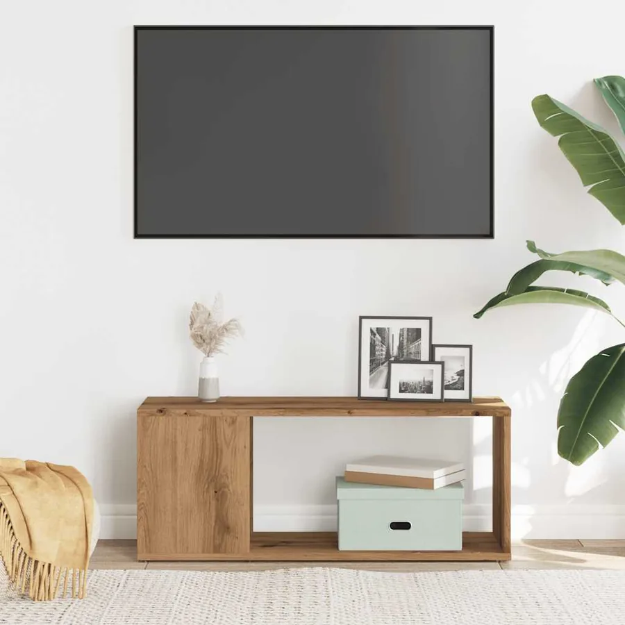 Meuble TV chêne artisanal 80x24x32 cm bois d'ingénierie - 4