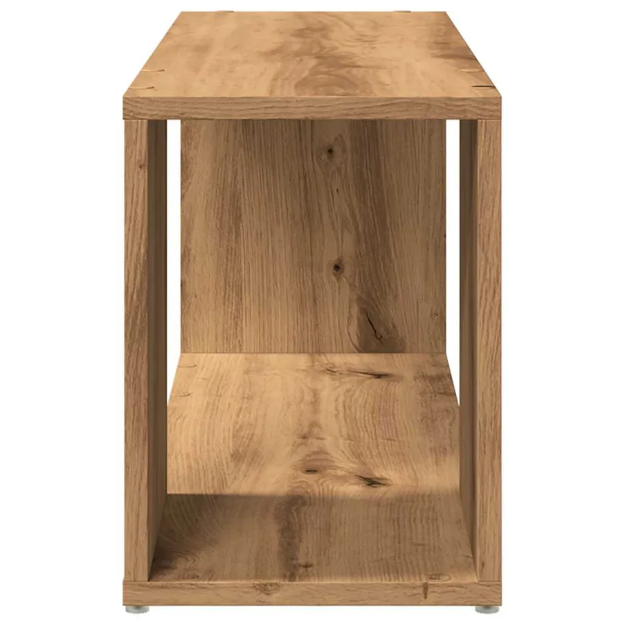 Meuble TV chêne artisanal 80x24x32 cm bois d'ingénierie - 6