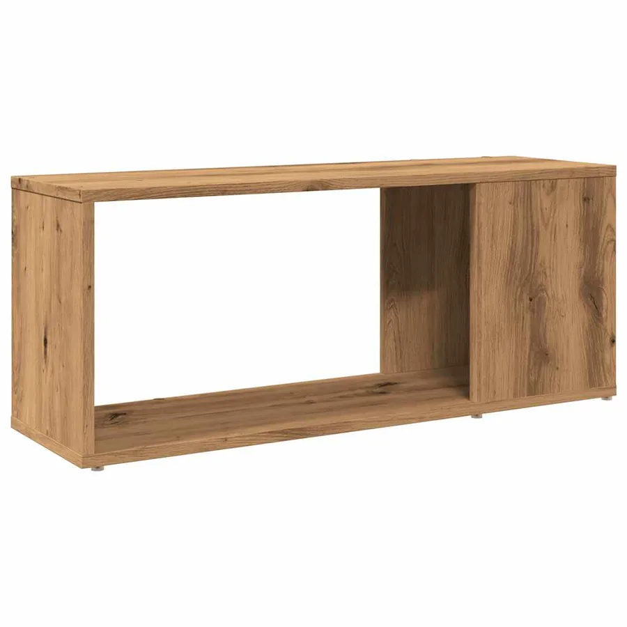 Meuble TV chêne artisanal 80x24x32 cm bois d'ingénierie - 7