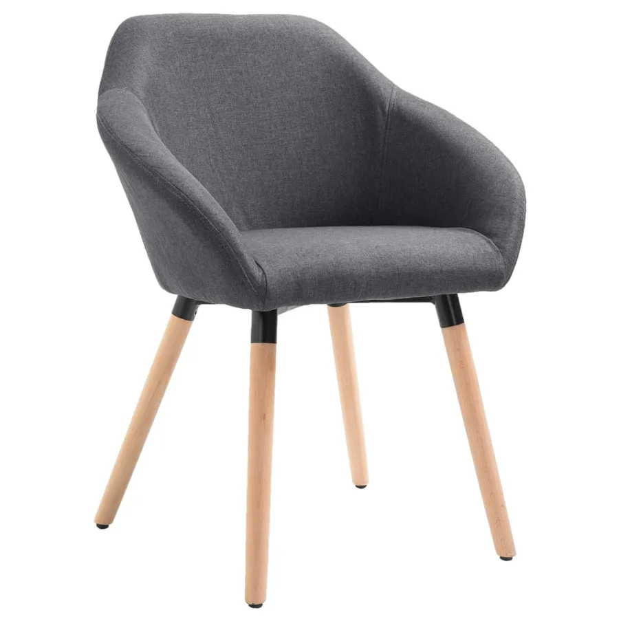 Chaises à manger lot de 6 gris foncé tissu - 3