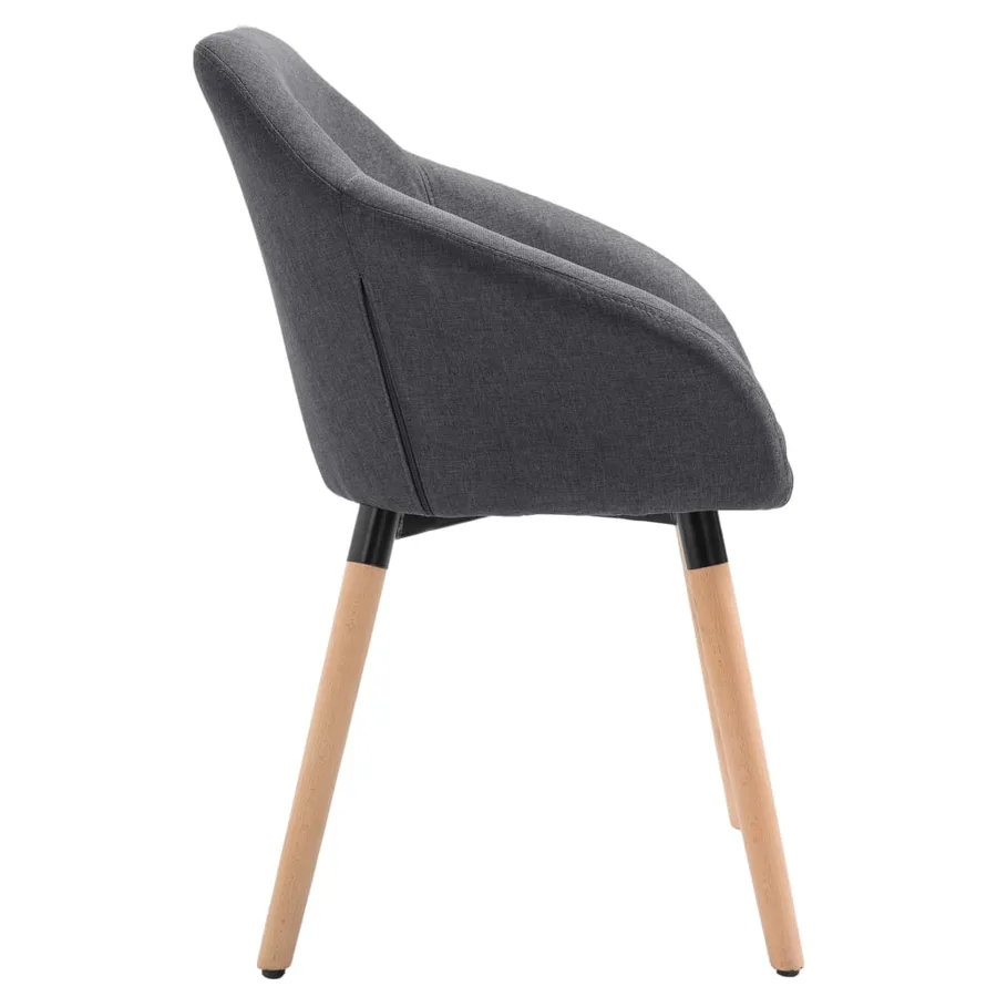 Chaises à manger lot de 6 gris foncé tissu - 5