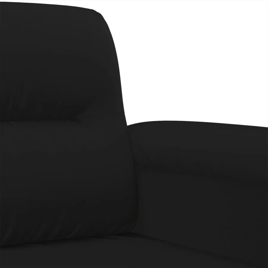 Ensemble de canapés 4 pcs avec coussins noir tissu microfibre - 7