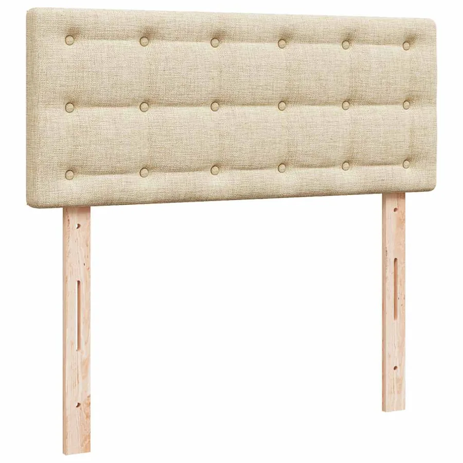 Cadre de lit ottoman avec matelas crème 120x200cm tissu - 9