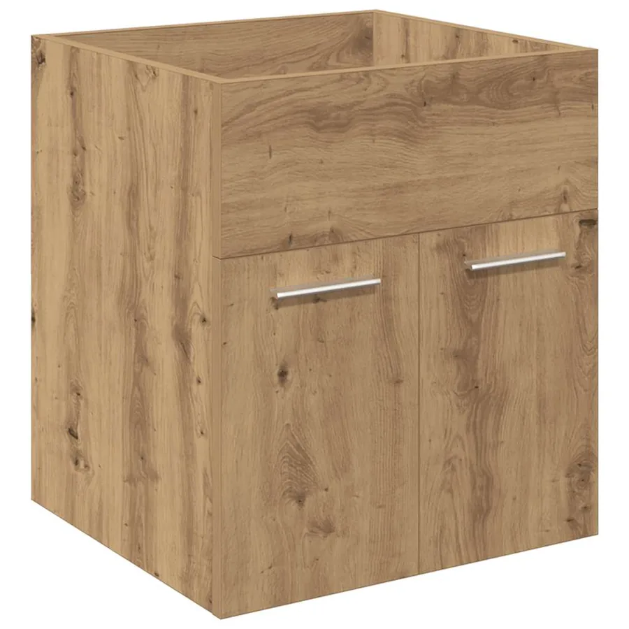 Meuble lavabo avec bassin et robinet intégrés chêne artisanal - 3