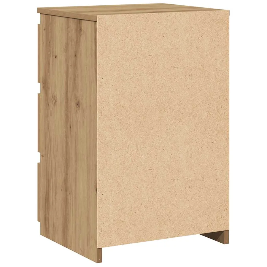 Table de chevet chêne artisanal 40x35x62,5 cm bois d'ingénierie - 6