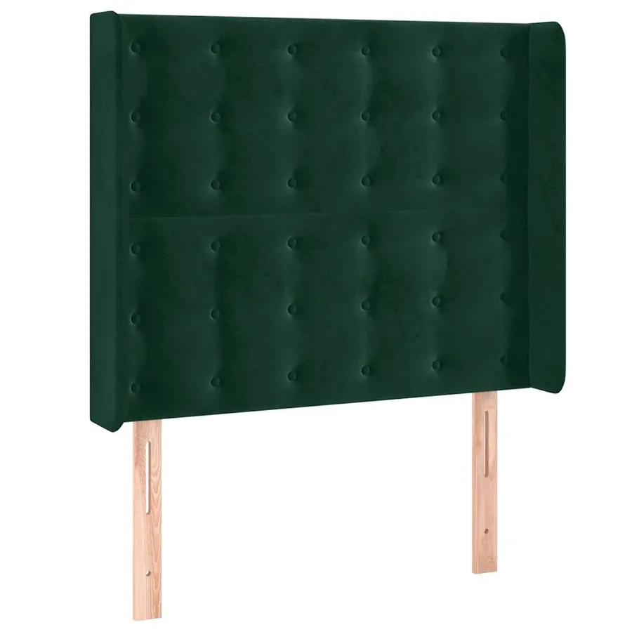 Tête de lit à LED Vert foncé 93x16x118/128 cm Velours - 3