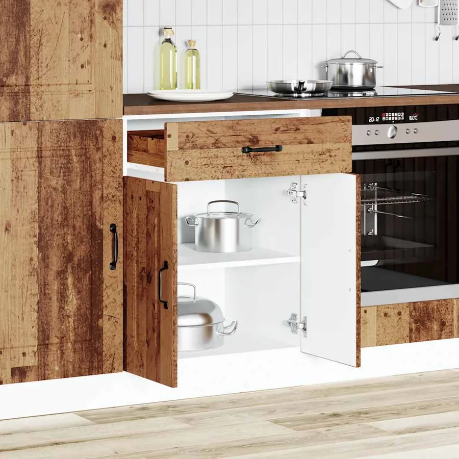 Armoire de cuisine Kalmar vieux bois bois d'ingénierie - 3