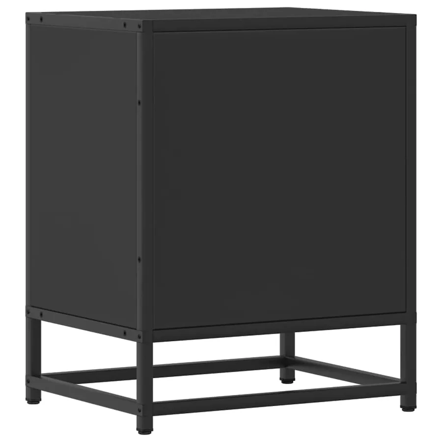 Table de chevet noir 40x31x50 cm bois d'ingénierie et métal - 7