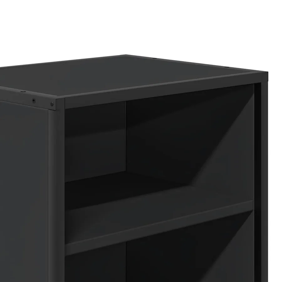 Table de chevet noir 40x31x50 cm bois d'ingénierie et métal - 8