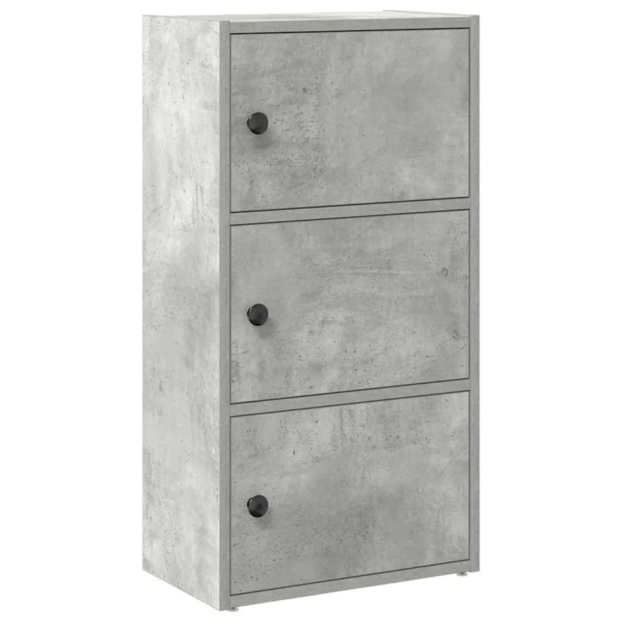 Bibliothèque gris béton 40x24x77 cm bois d'ingénierie - 2
