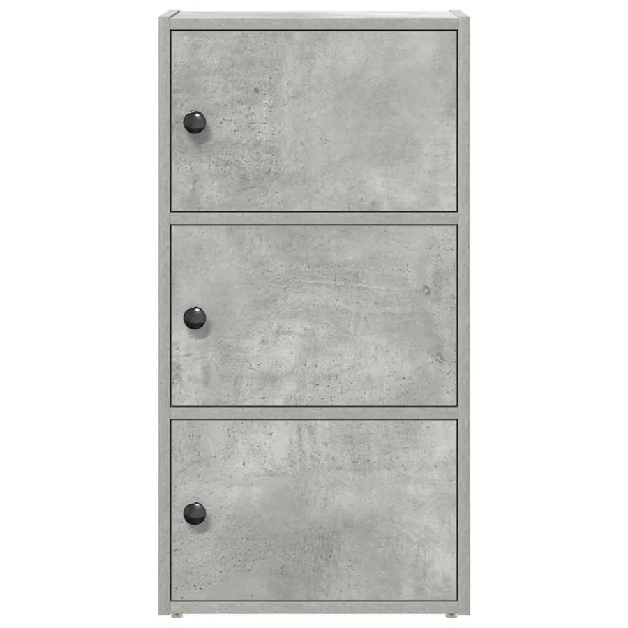 Bibliothèque gris béton 40x24x77 cm bois d'ingénierie - 4