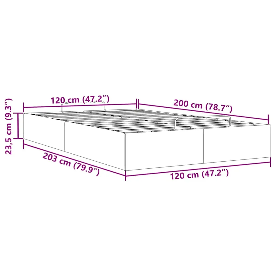 Cadre de lit ottoman sans matelas rose 120x200 cm velours - 14