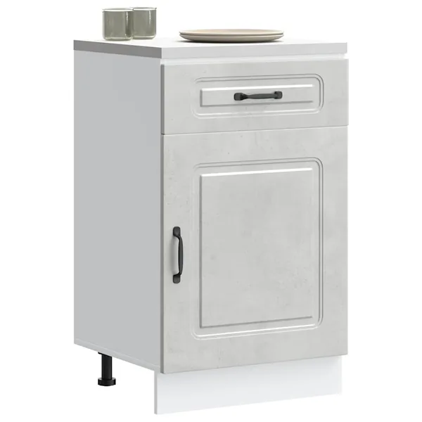 Armoire de cuisine Kalmar gris béton bois d'ingénierie