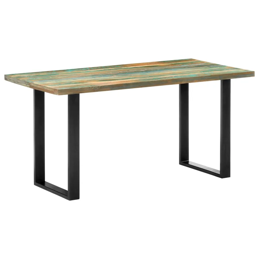 Table de salle à manger 160x80x75cm Bois de récupération massif