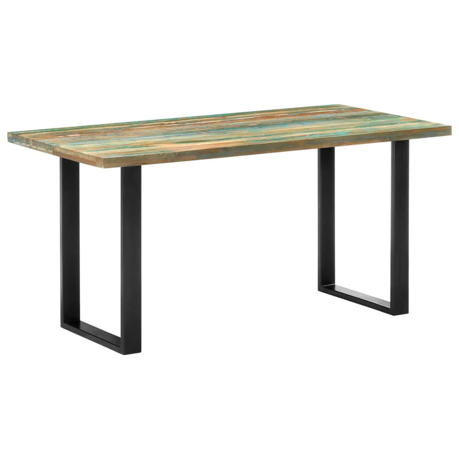 Table de salle à manger 160x80x75cm Bois de récupération massif - 8