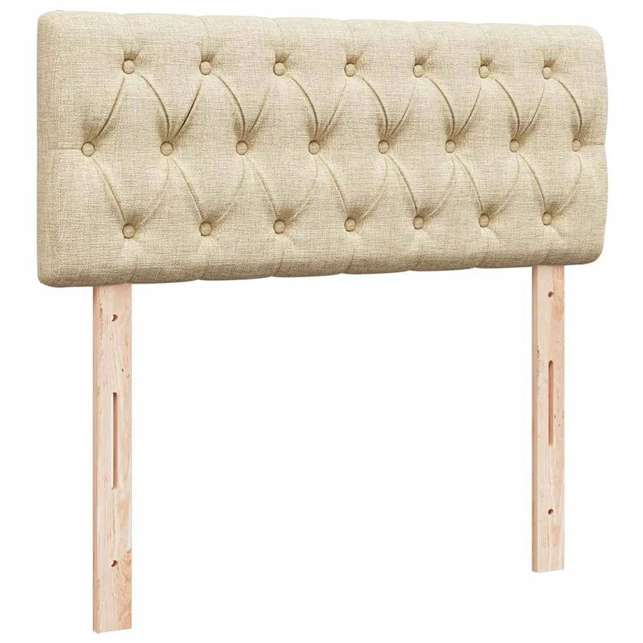Lit ottoman avec matelas et LED crème 120x190 cm tissu - 10
