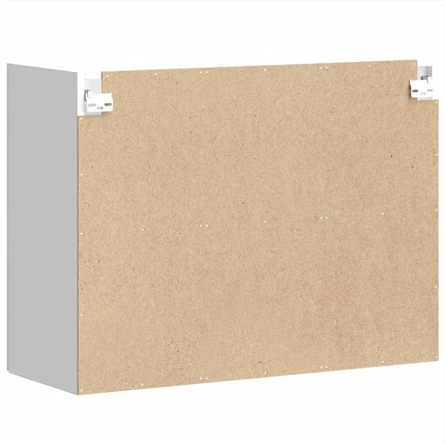 Armoire murale de cuisine avec porte vitrée "Kalmar" Bois d'ingénierie blanc brillant - 8