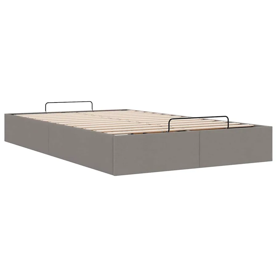 Cadre de lit ottoman sans matelas taupe 120x190 cm tissu - 6