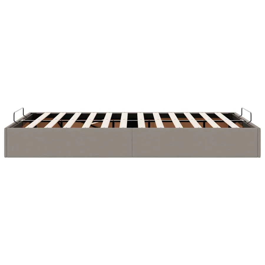 Cadre de lit ottoman sans matelas taupe 120x190 cm tissu - 8