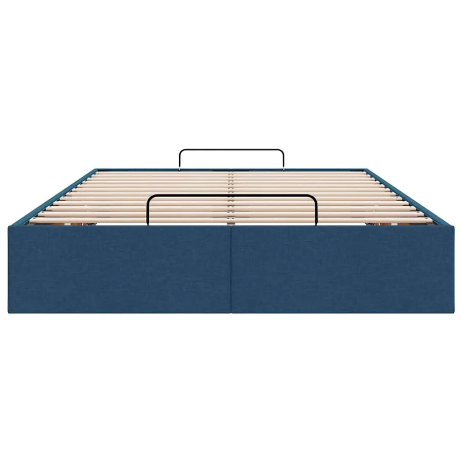 Cadre de lit ottoman sans matelas bleu 120x190 cm tissu - 7