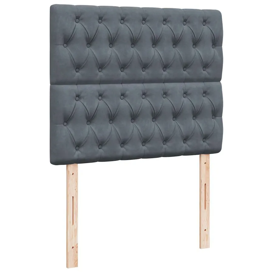 Cadre de lit ottoman et matelas gris foncé 120x200 cm velours - 13