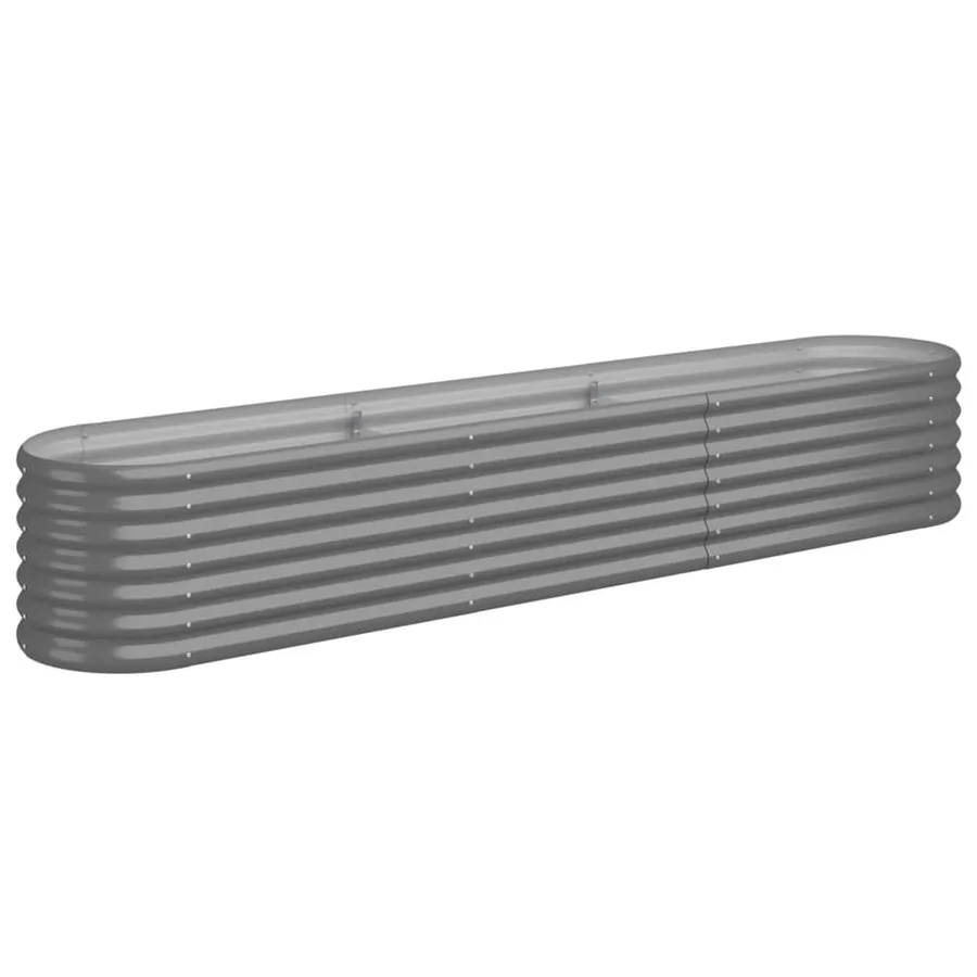 Lit surélevé de jardin Acier galvanisé 224x40x36 cm gris - 2