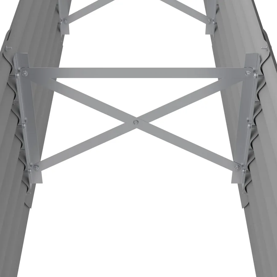 Lit surélevé de jardin Acier galvanisé 224x40x36 cm gris - 5
