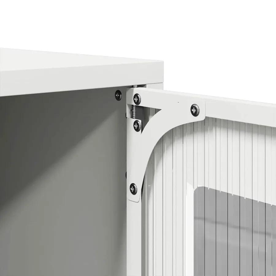 Meuble TV blanc 68x39x60,5 cm acier - 11