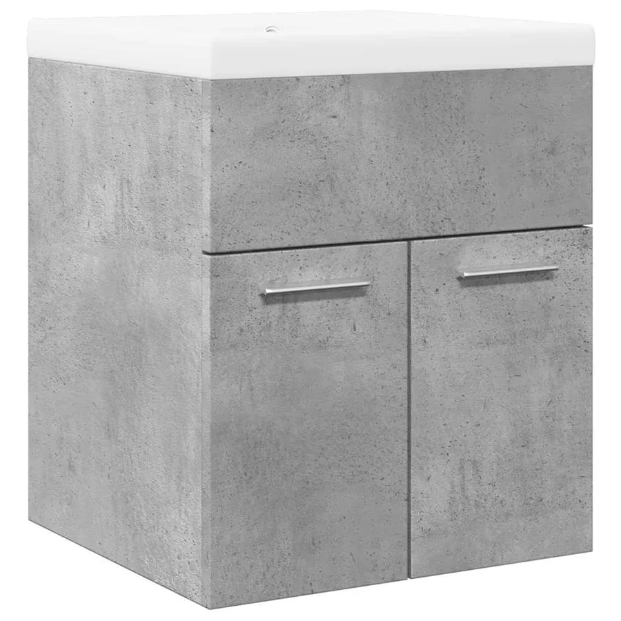 Ensemble de meubles de salle de bain 2 pcs gris béton - 2