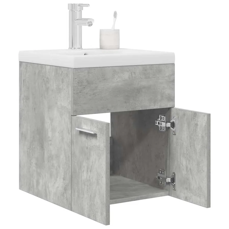 Armoire lavabo de salle de bain avec bassin intégré et robinet