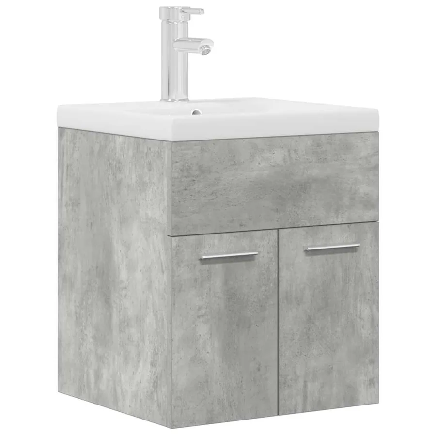 Armoire lavabo de salle de bain avec bassin intégré et robinet - 2
