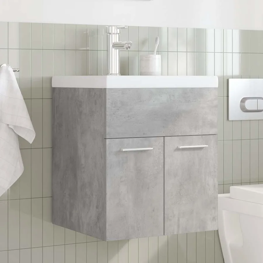 Armoire lavabo de salle de bain avec bassin intégré et robinet - 3