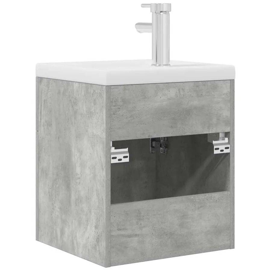 Armoire lavabo de salle de bain avec bassin intégré et robinet - 7