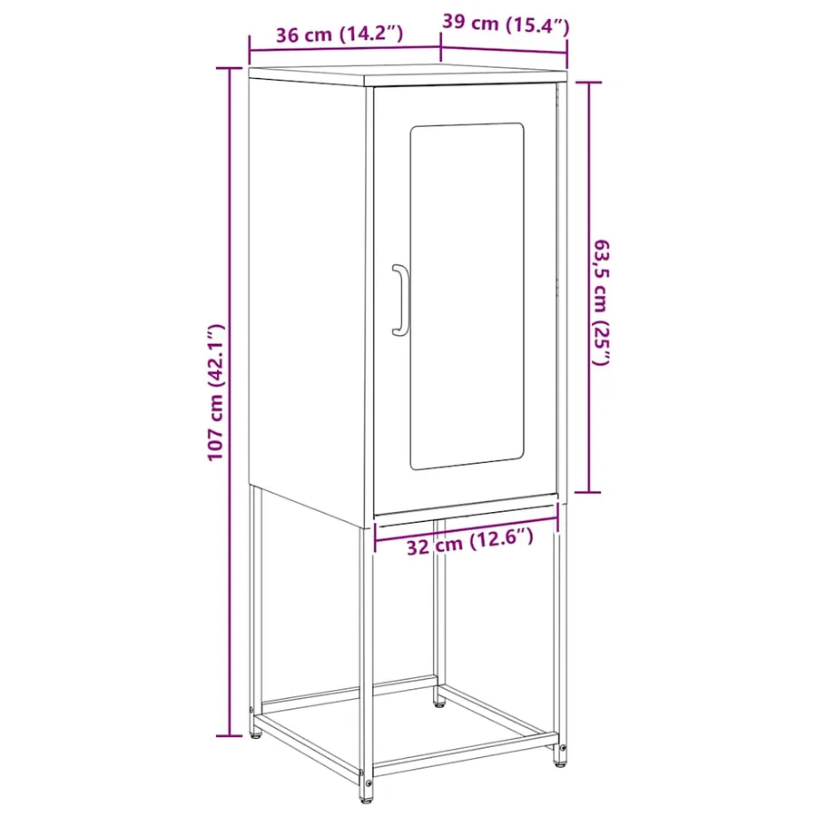 Buffet blanc 36x39x107 cm acier laminé à froid - 14