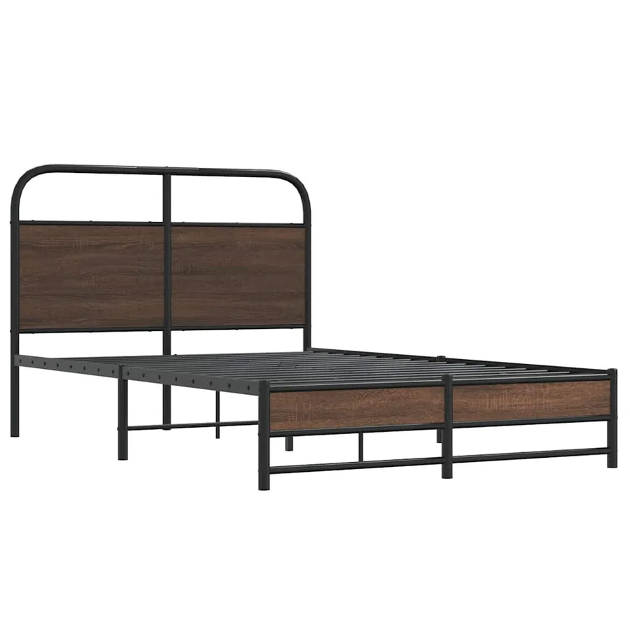 Cadre de lit sans matelas 140x190 cm chêne marron - 3
