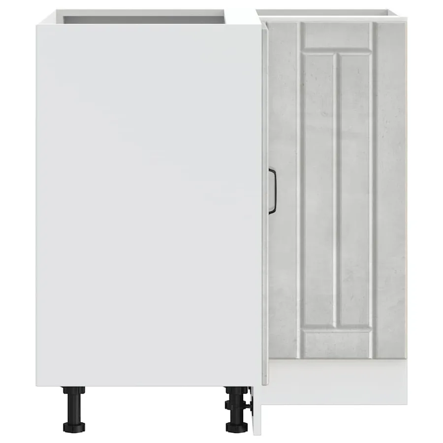 Armoire d'angle de cuisine Lucca gris béton bois d'ingénierie - 7