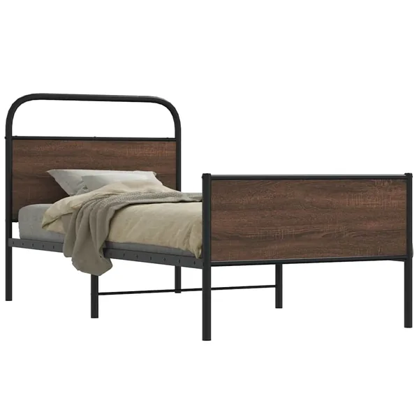 Cadre de lit sans matelas 107x203 cm chêne marron