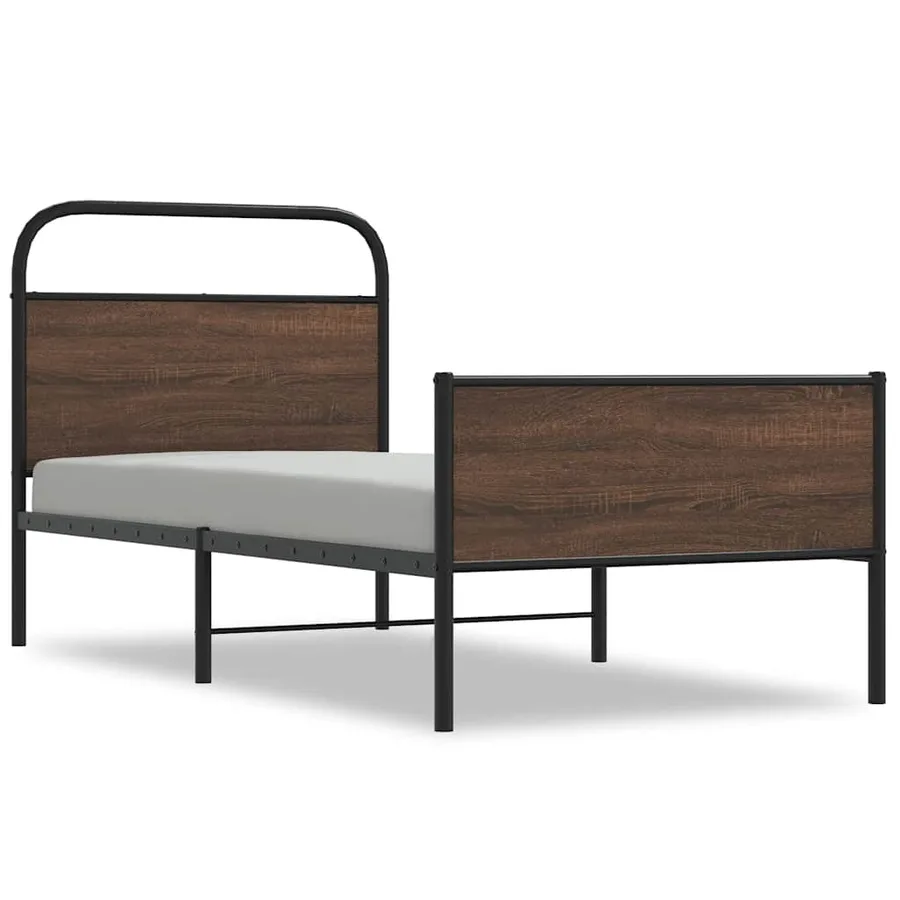 Cadre de lit sans matelas 107x203 cm chêne marron - 2