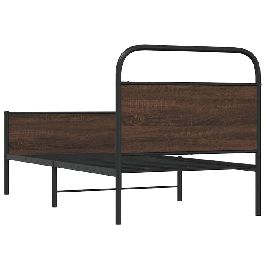 Cadre de lit sans matelas 107x203 cm chêne marron - 7